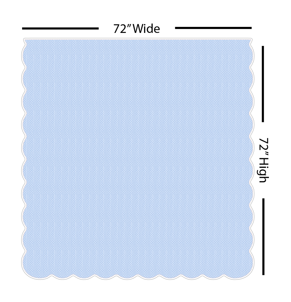 Maximo Barely Blue | Scalloped Shower Curtain | Made in the USA