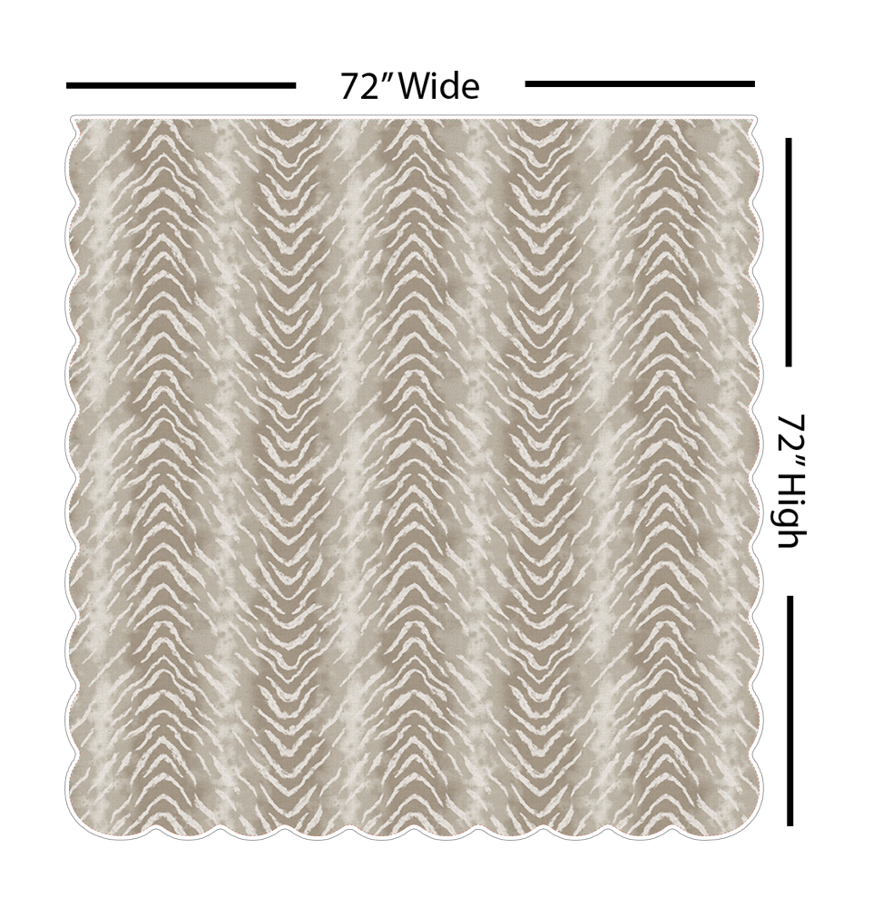 Zigby Sand | Scalloped Shower Curtain | Made in the USA