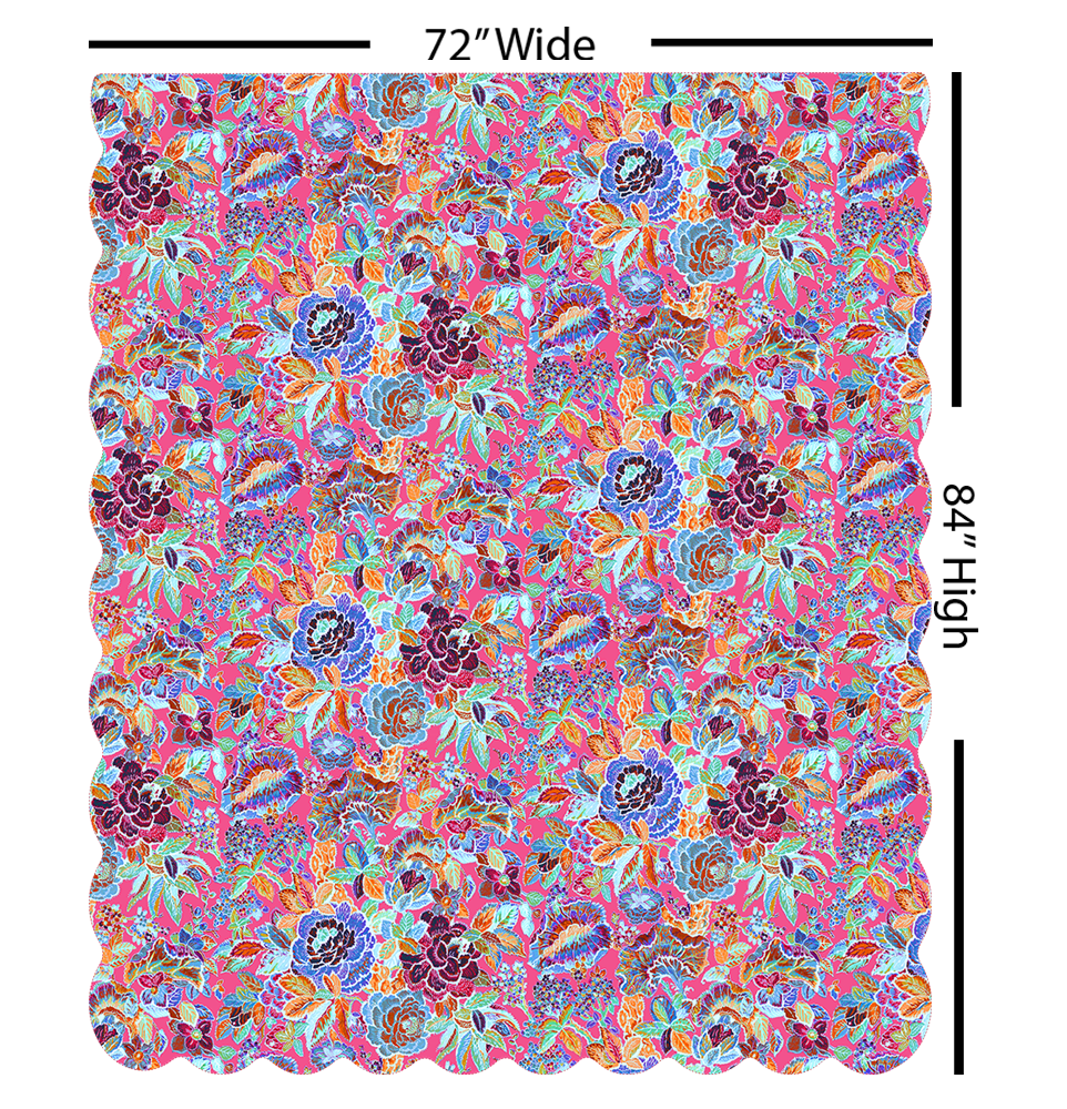 Veneta Floral | Scalloped Shower Curtain | Made in the USA