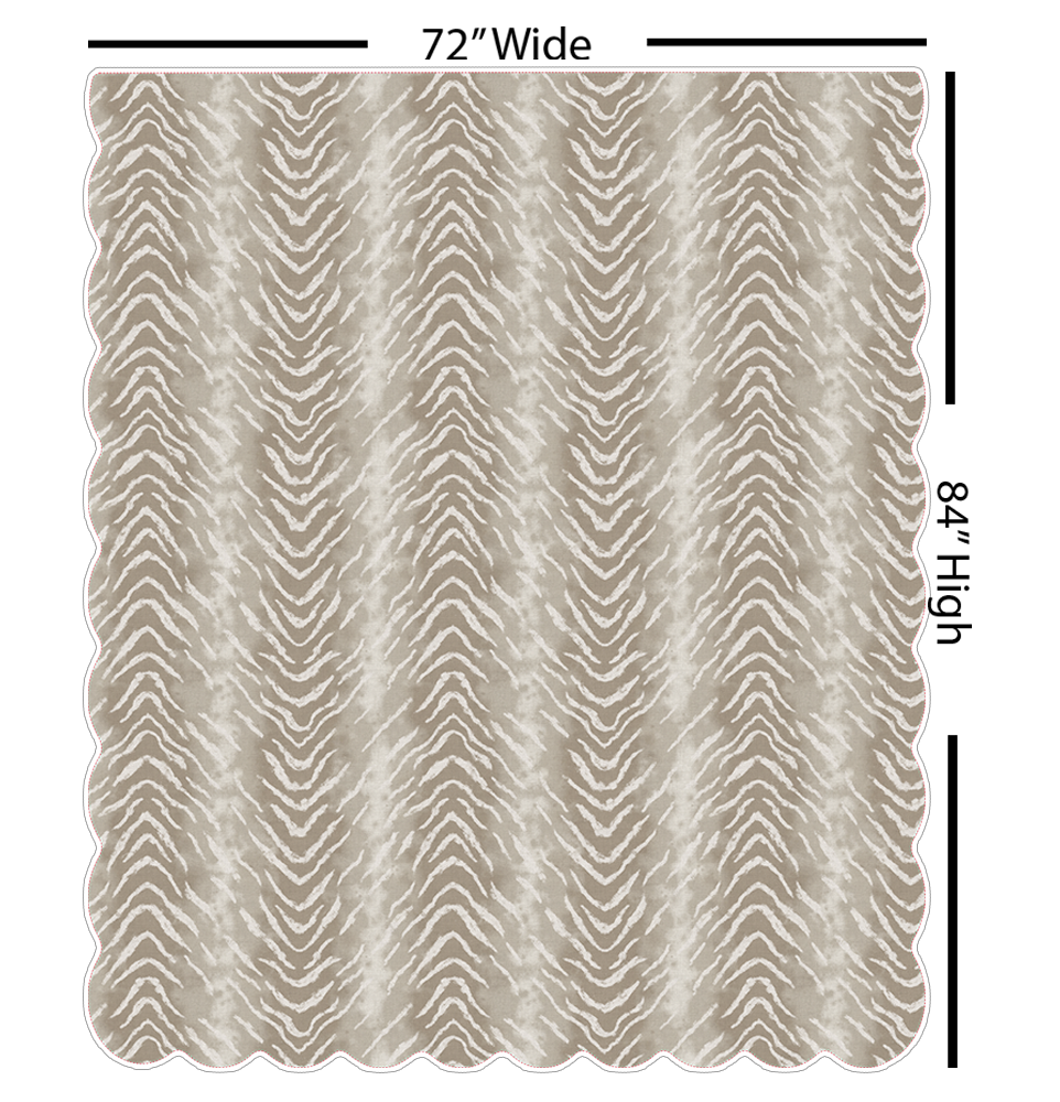 Zigby Sand | Scalloped Shower Curtain | Made in the USA