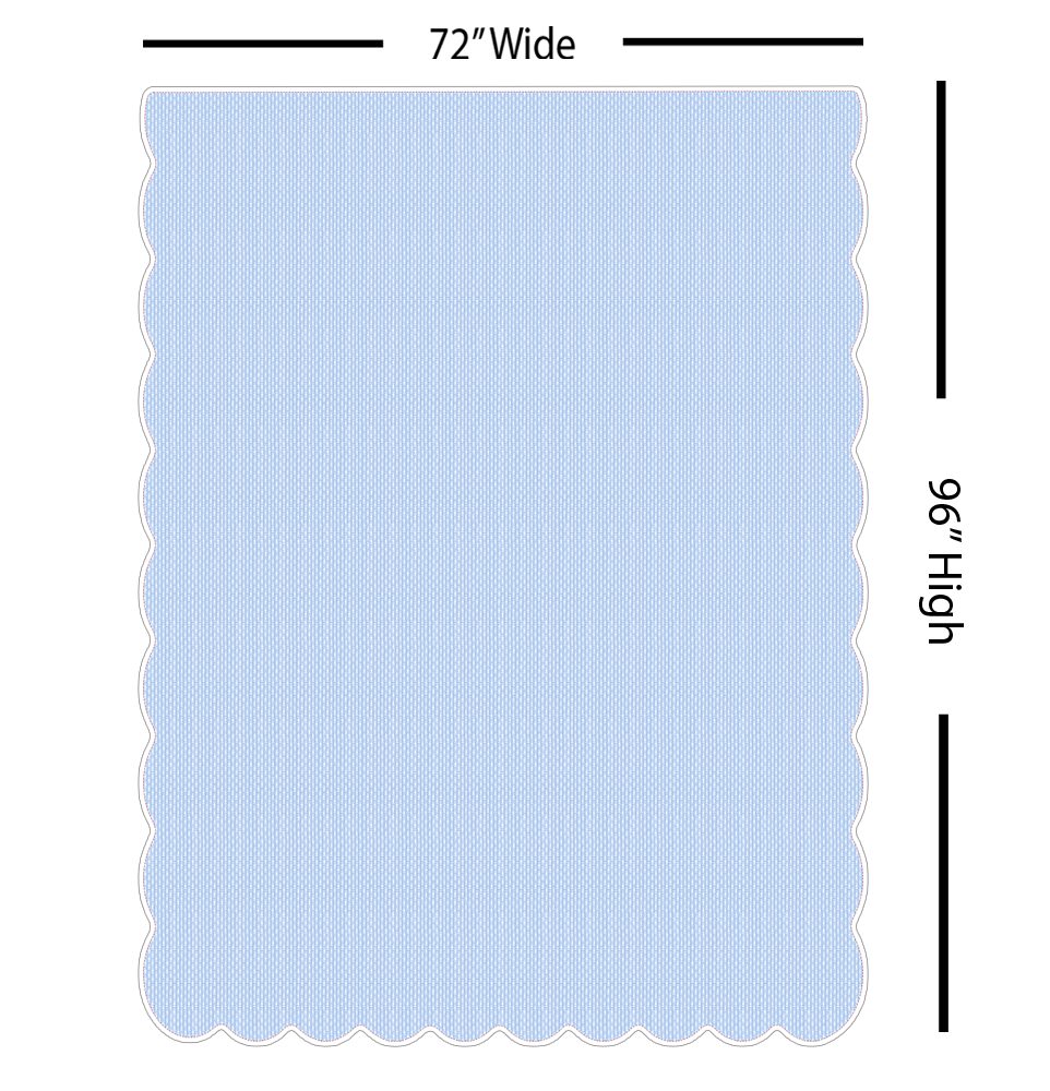 Maximo Barely Blue | Scalloped Shower Curtain | Made in the USA