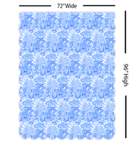 Senlin Azure | Scalloped Shower Curtain | Made in the USA