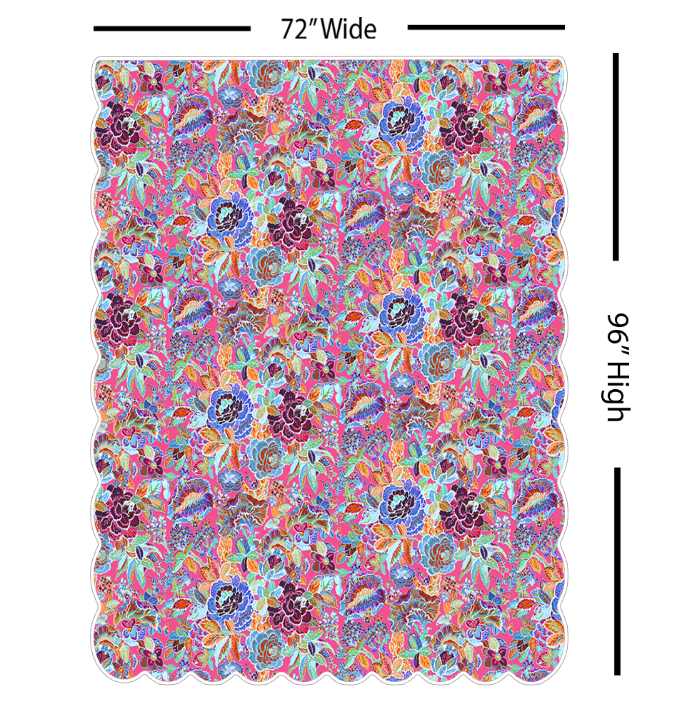 Veneta Floral | Scalloped Shower Curtain | Made in the USA