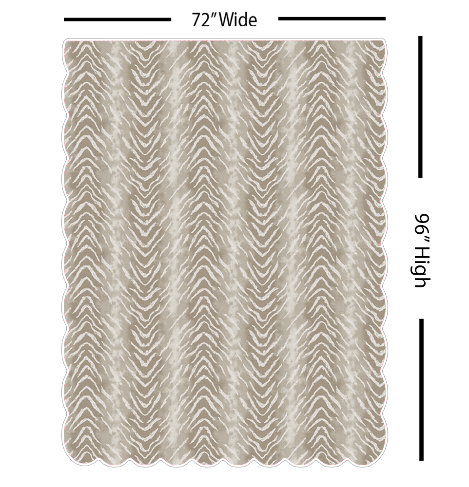 Zigby Sand | Scalloped Shower Curtain | Made in the USA