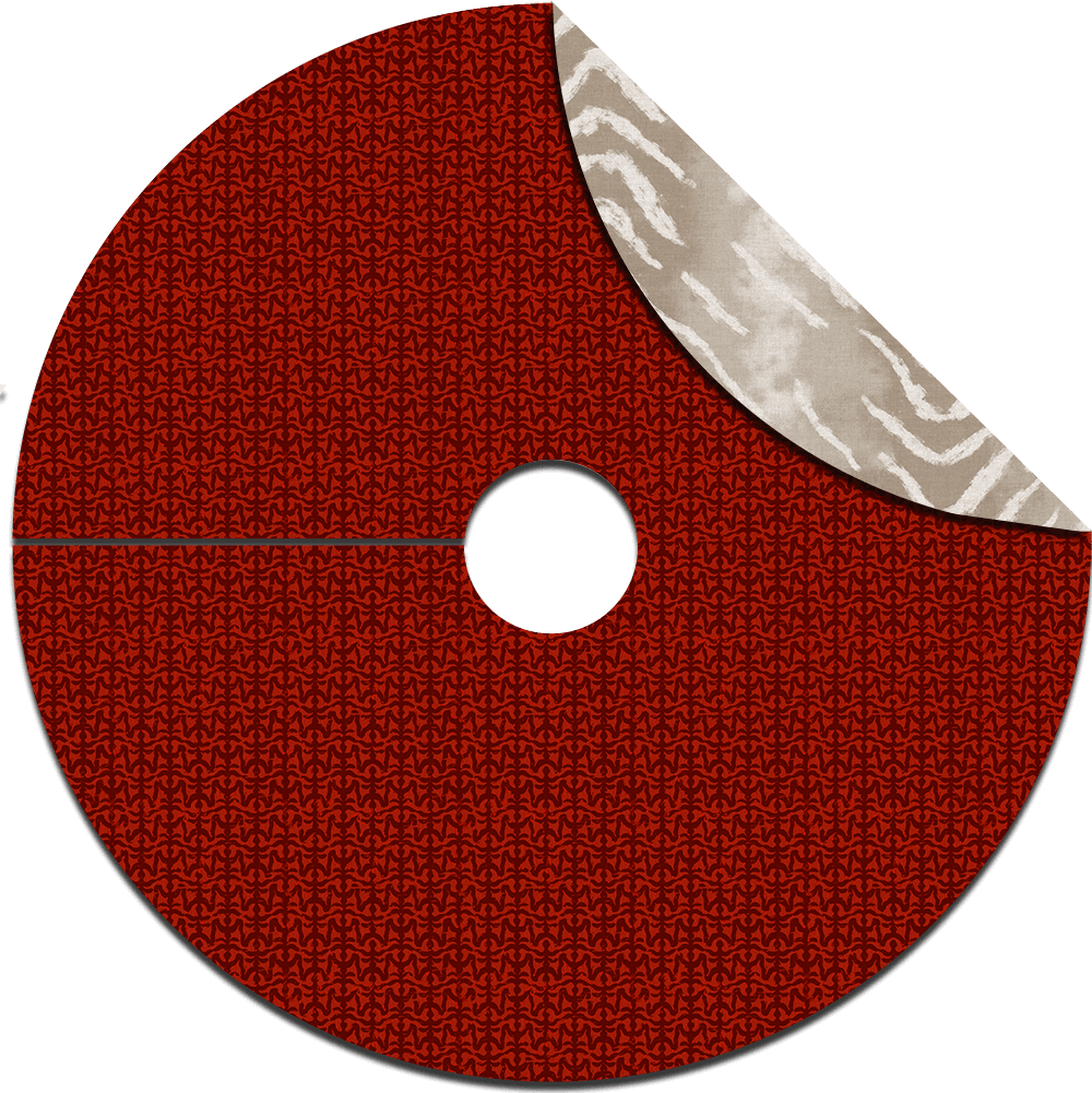 Merry Midnight Tree Skirt | Reversible Red & Animal Print Pattern