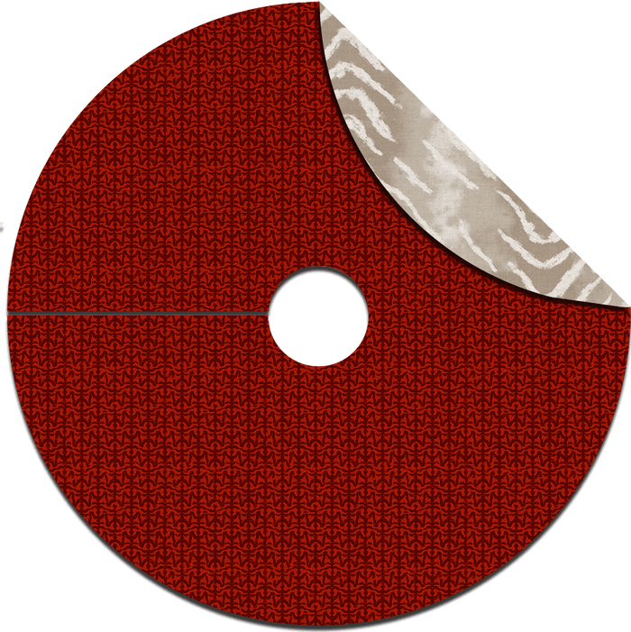 Merry Midnight Tree Skirt | Reversible Red & Animal Print Pattern