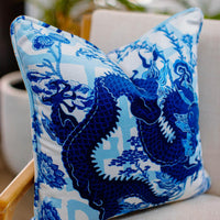 Drago Bold Blue Throw Pillow