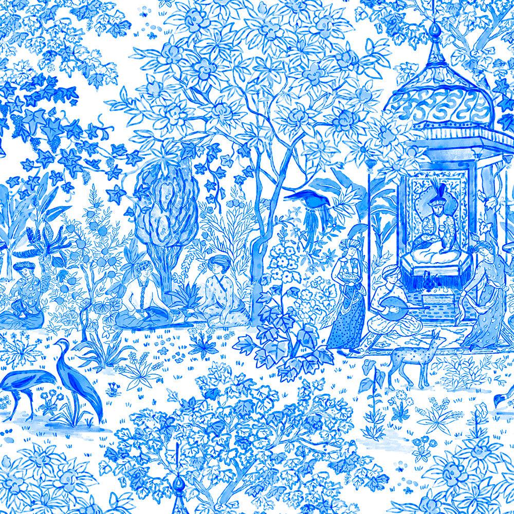 Senlin Azure Blue | Chinoiserie Bolster Pillow