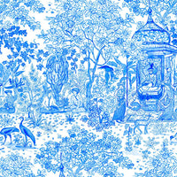Senlin Azure Blue | Chinoiserie Bolster Pillow