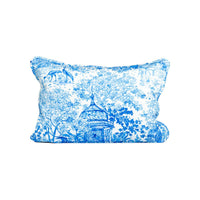 Senlin Azure Blue | Chinoiserie Lumbar Throw Pillow
