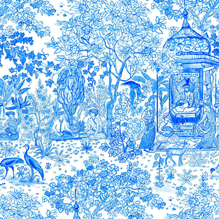Senlin Azure Blue | Chinoiserie Fabric By The Yard