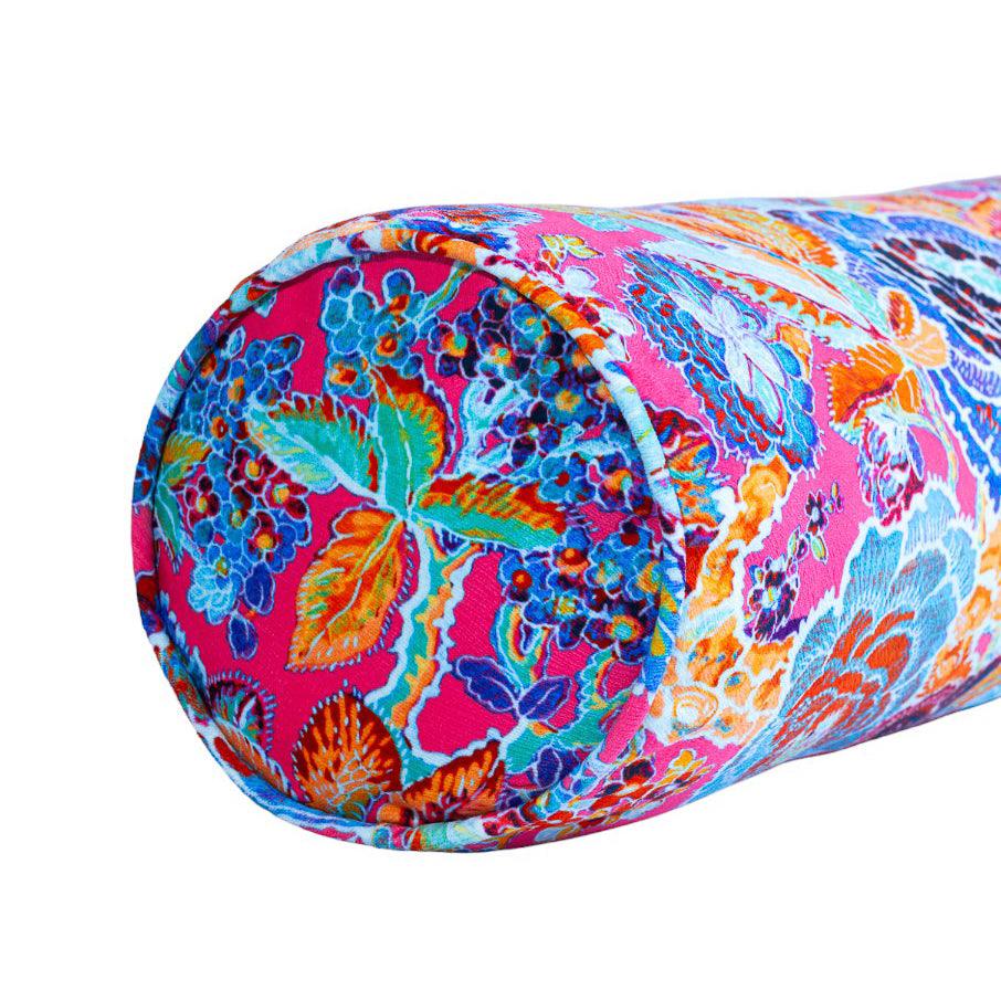 Veneta Floral Pink Bolster Pillow