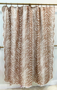 Zigby Sand | Scalloped Shower Curtain | Made in the USA