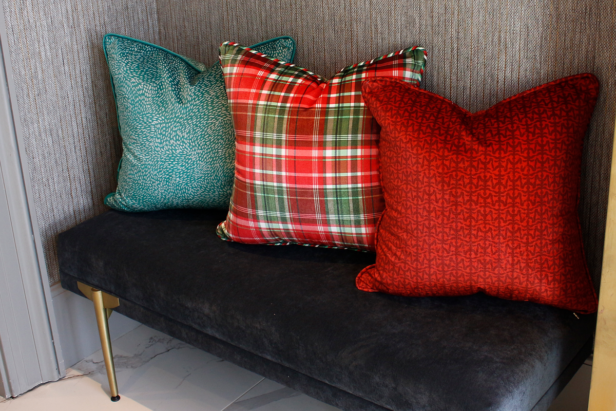 Highland Plaid Corded Throw Pillow