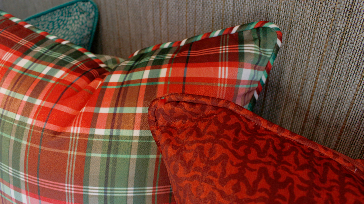 Highland Plaid Corded Throw Pillow