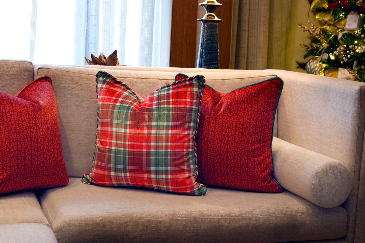 Highland Plaid Corded Throw Pillow