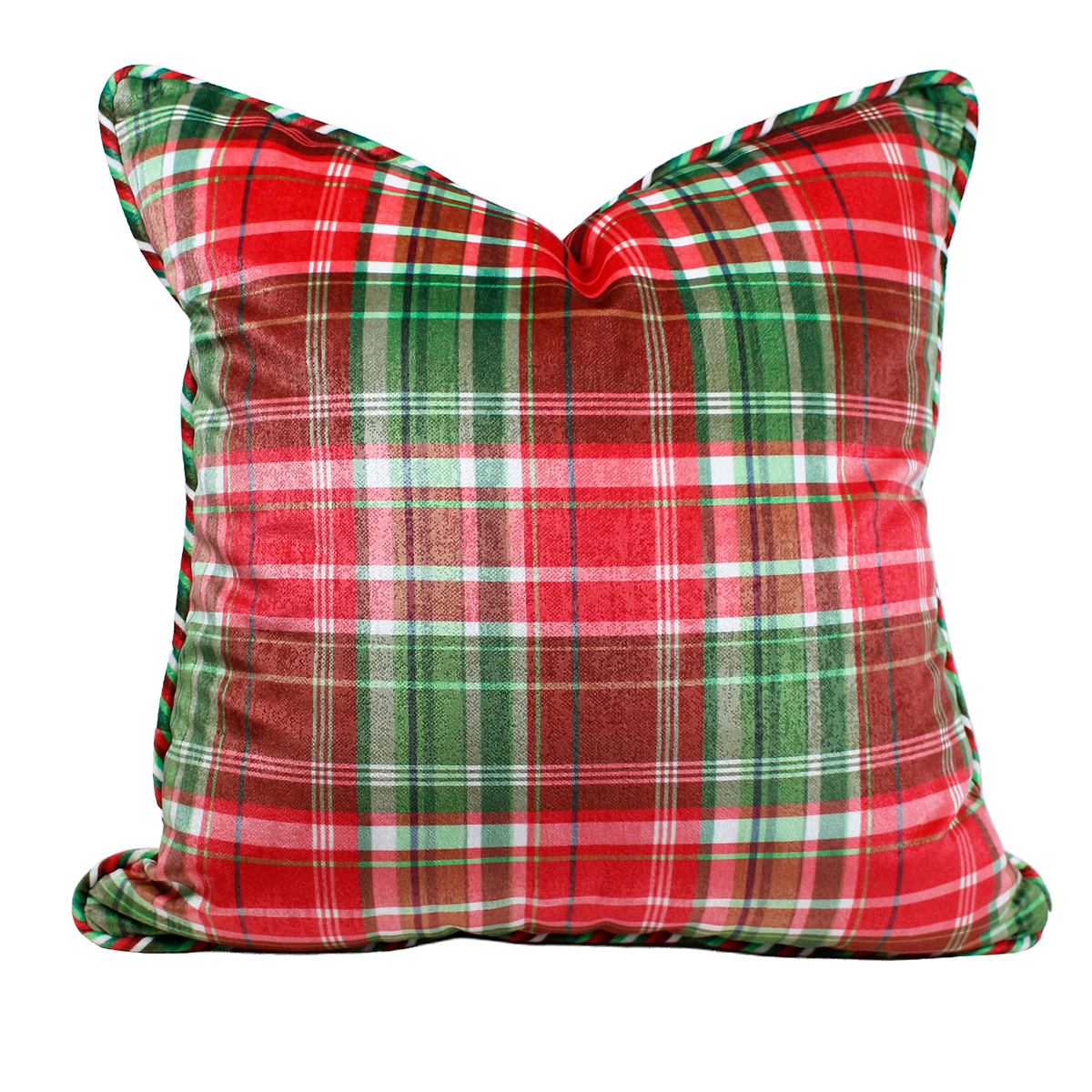 Highland Plaid Corded Throw Pillow