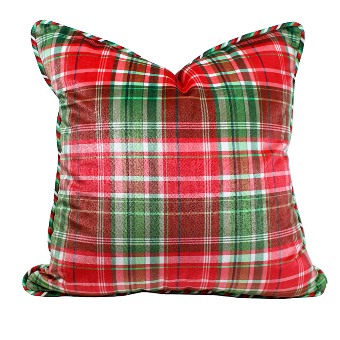 Highland Plaid Corded Throw Pillow