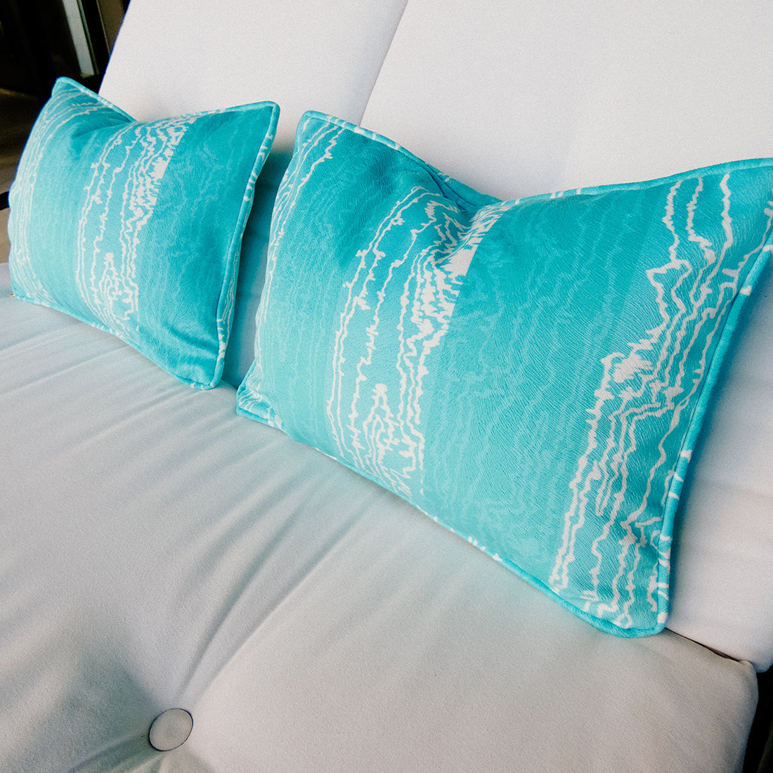 Yari Opal Blue Throw Pillow