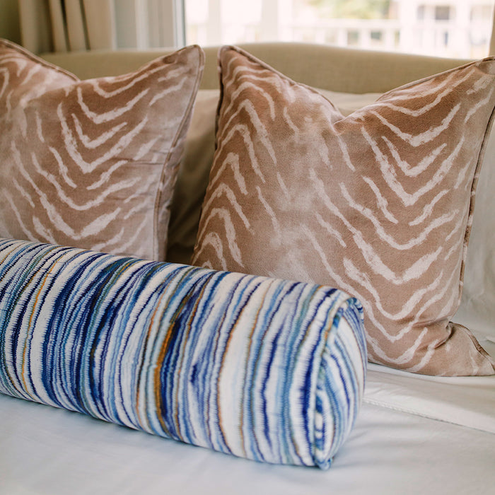 Myriad Marble Larkspur Blue Bolster Pillow