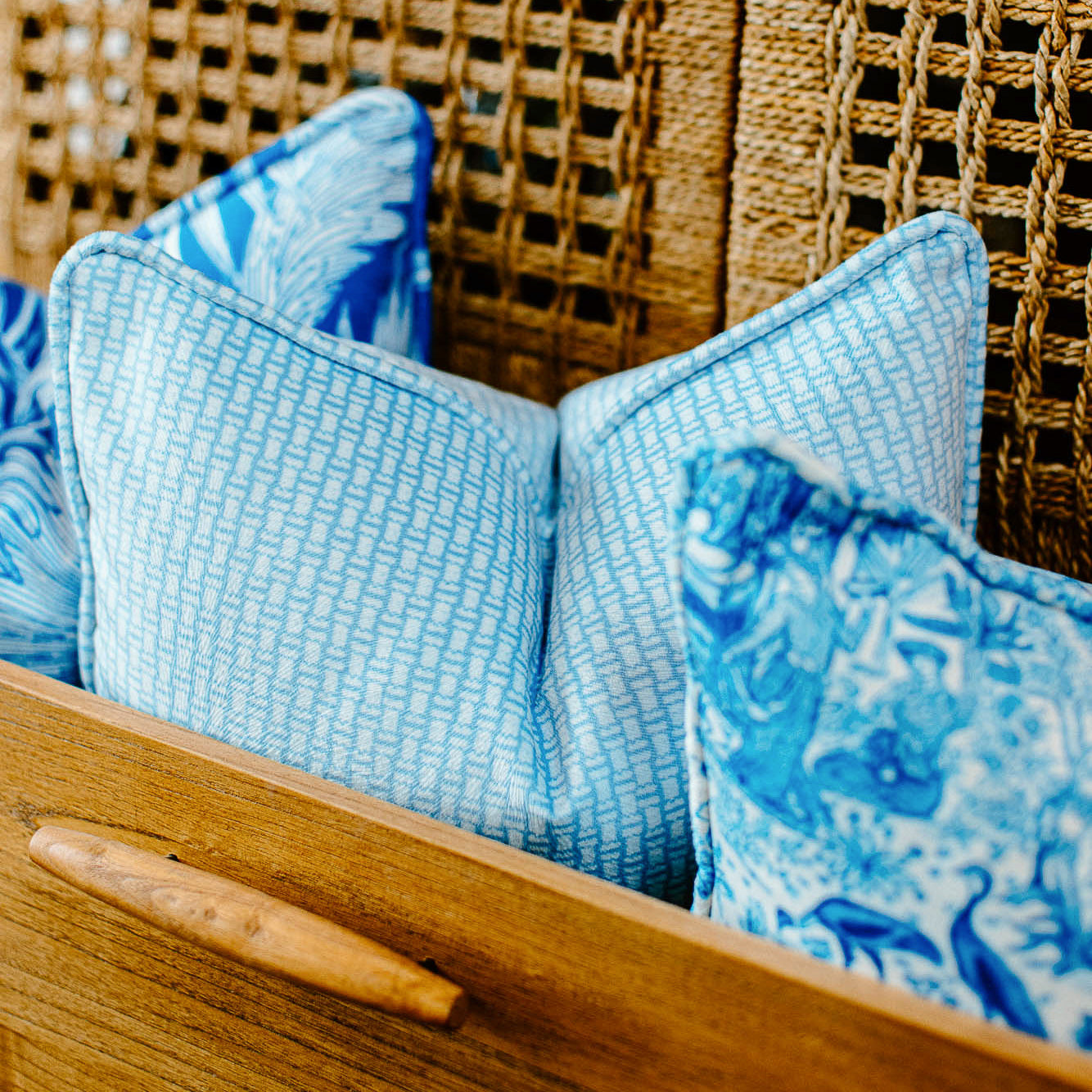 Shops large blue pillows