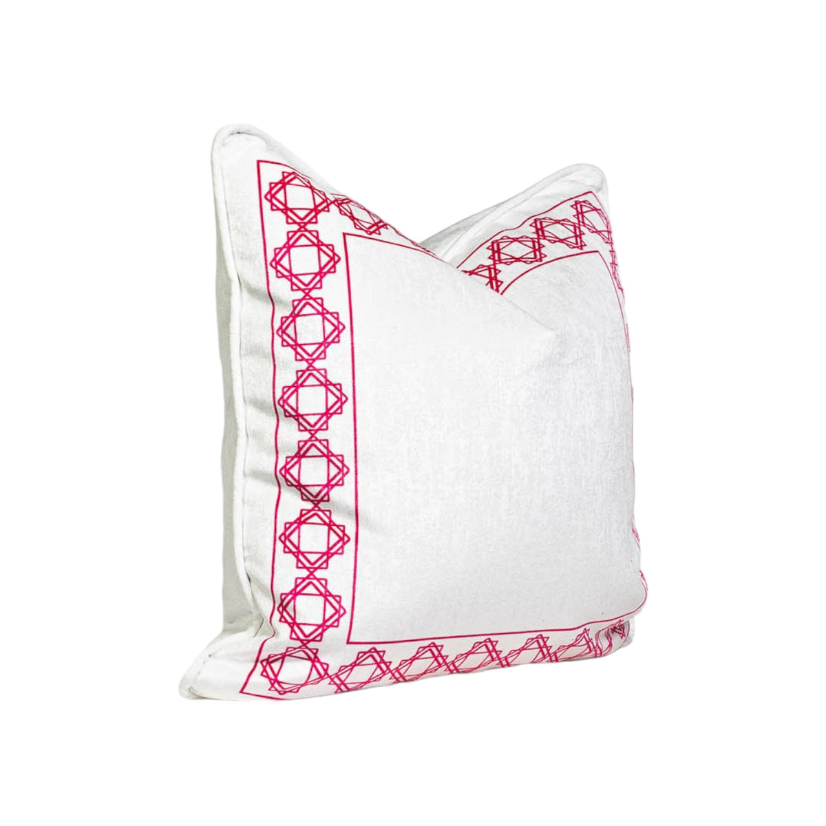 SIGNATURE PINK PEACOCK 20 X 20 ANGLE PILLOW