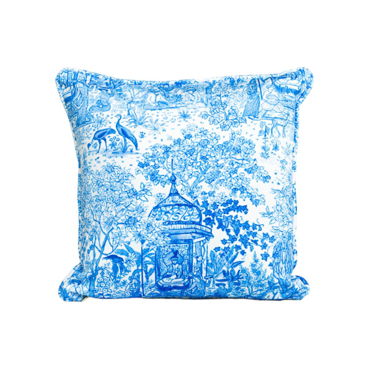 Senlin Azure Blue | Chinoiserie Throw Pillow