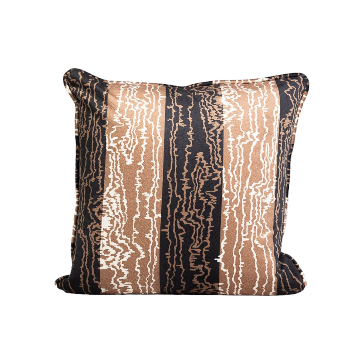 square throw pillow caramel and black