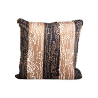 square throw pillow caramel and black